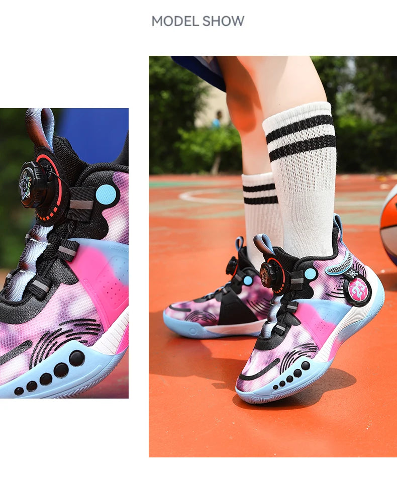 New children's sports shoes men's primary school students actual combat basketball shoes men's non-slip children's shoes