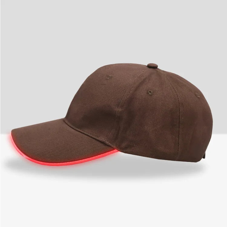 Fiber Optic Cap LED Hat with 7 Colors Luminous Glowing EDC Baseball Hats USB Charging Light Up Caps Performance Led Cap