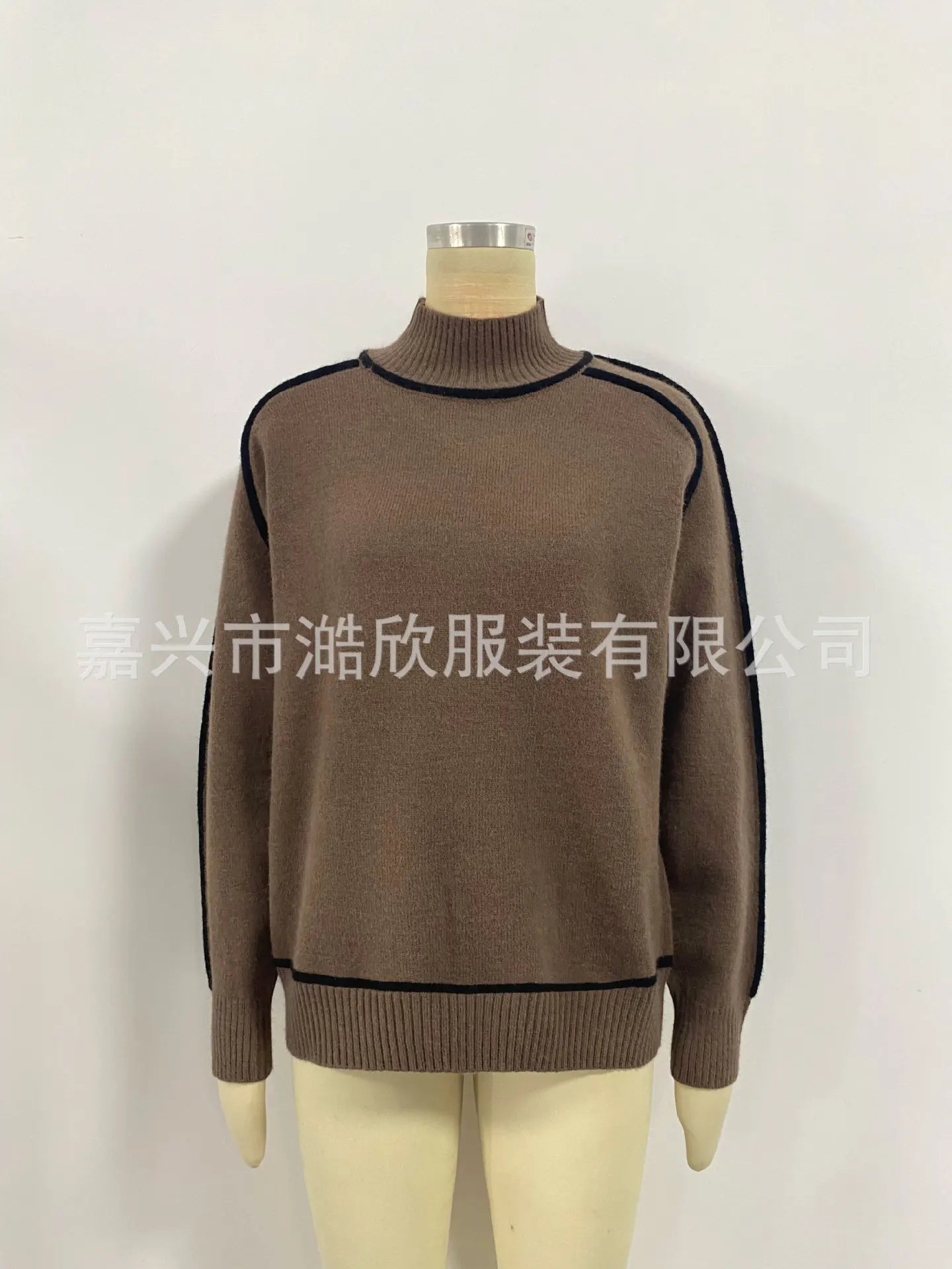 Fashion Basic Autumn Winter Color Matching Emperament Sweater High Neck Office Pullover Solid Soft Long Sleeve Clothing Tops