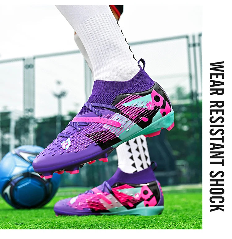 New Men Soccer Shoes High-quality Outdoor High Ankle Ultralight Indoor Football Boots Non-Slip Sports Shoes Futsal Non-Slip