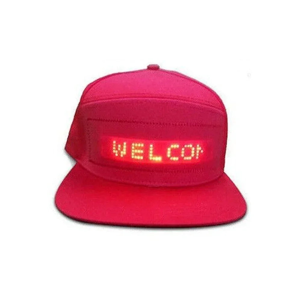 USB Rechargeable Bluetooth APP Programmable LED Scrolling Message Display Board Hip Hop Street Snapback Hat Unisex Baseball Cap
