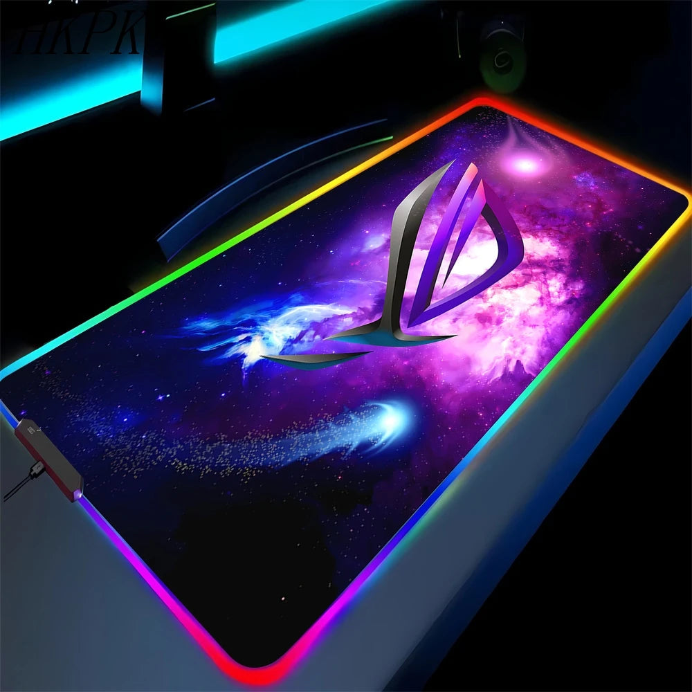 Black Mouse Pad Asus Rgb Gaming Mause Mat Anime Mats Gamer Rug Pc Xxl Cute Pads Large Game Keyboard Carpet Backlight Mousepad