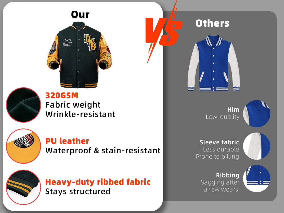 Mens Casual Jacket Bomber Embroidered Varsity Jacket Windbreaker BomberStyle Flaming Basketball Color Block Outwear