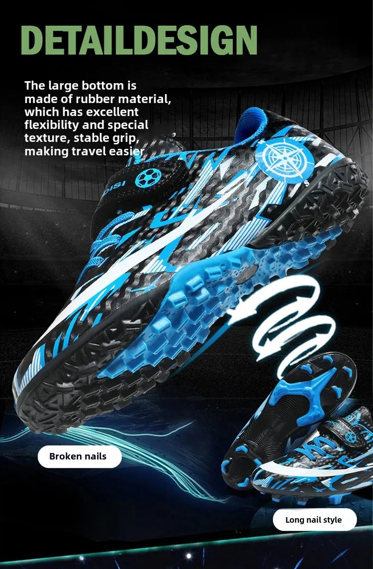 Boys Professional Football Training Shoes Running Sports Shoes Athletic Cleats Primary School Students Long Nails