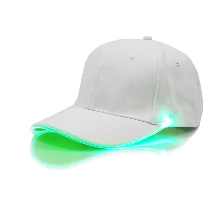 Fiber Optic Cap LED Hat with 7 Colors Luminous Glowing EDC Baseball Hats USB Charging Light Up Caps Performance Led Cap