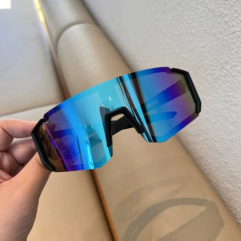 Oversized Rimless Sport Sunglasses Women 2024 New Fashion Frameless Shield Sun Glasses For Men Outdoor Bicycle Mountain Eyewear