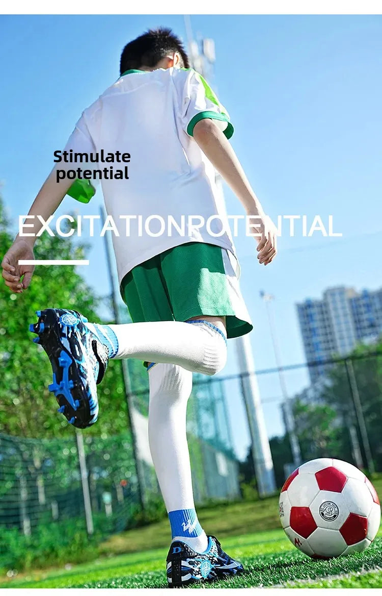Boys Professional Football Training Shoes Running Sports Shoes Athletic Cleats Primary School Students Long Nails