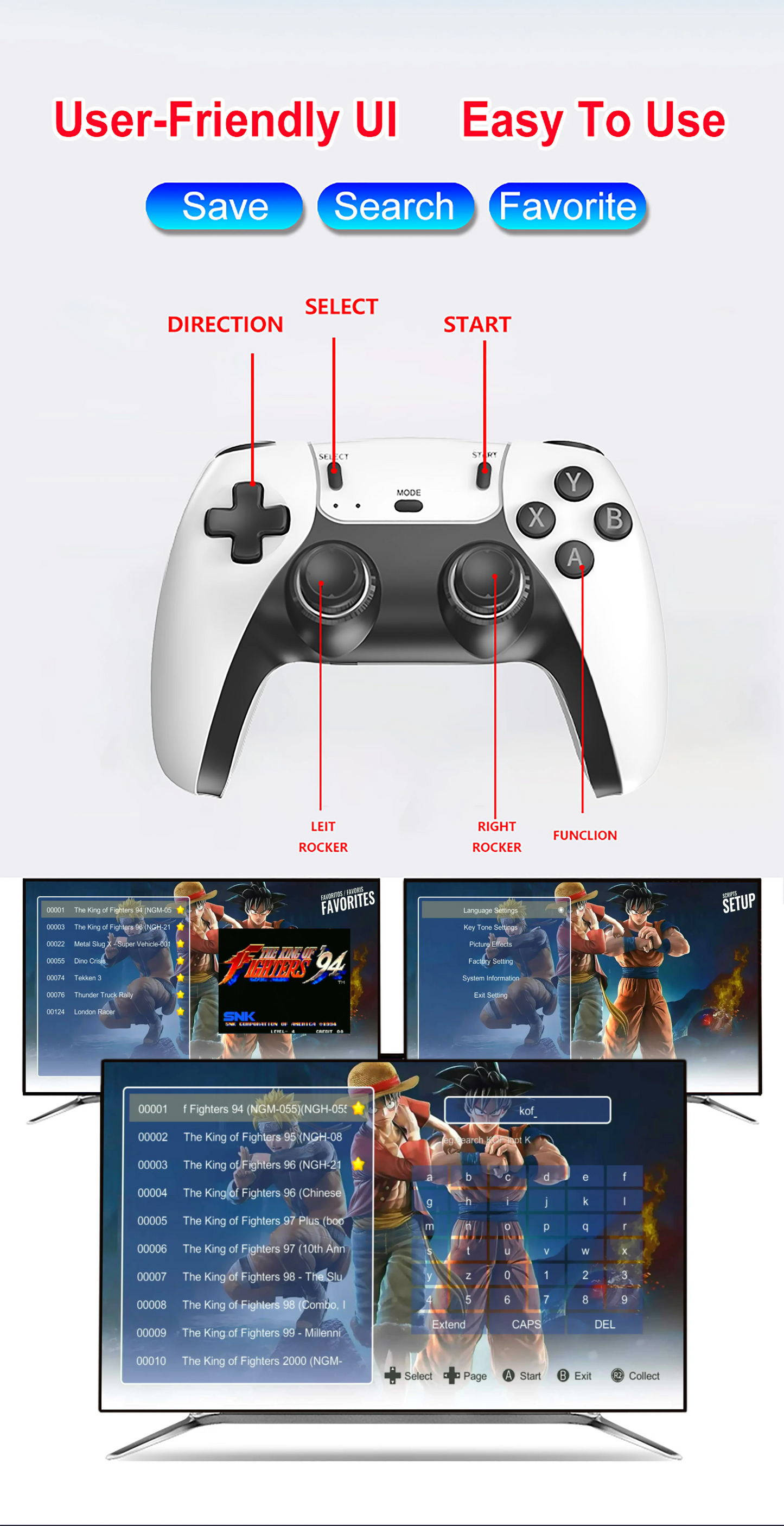 4K TV Game Stick M15 Video Game Console Built-in 40000+/50000 Games 128G Handheld Game Player Wireless Controller Retro Gamepad