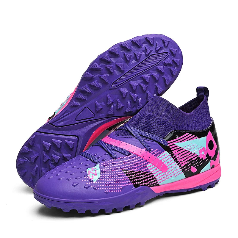 New Men Soccer Shoes High-quality Outdoor High Ankle Ultralight Indoor Football Boots Non-Slip Sports Shoes Futsal Non-Slip