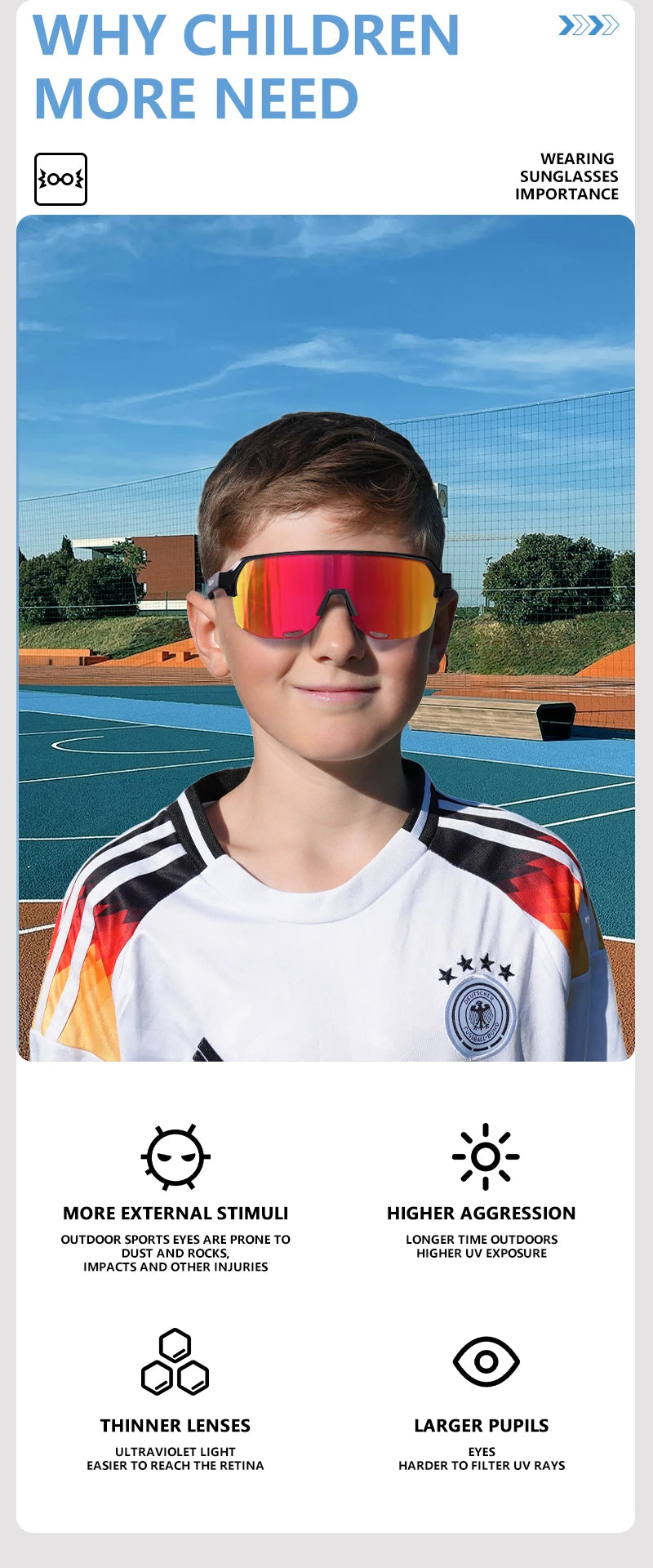 SCVCN Children Outdoor Cycling Sunglasses MTB Camping Glasses Teenager Sports Road Bike Eyewear Girls UV400 Protective Goggles