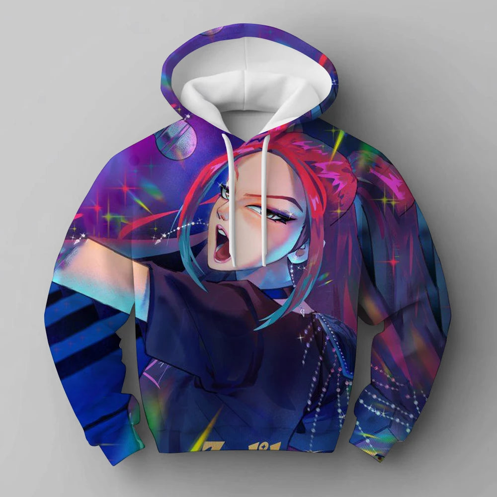 2025 KPop Devil Hunter Hoodie Fashion Rumi Sportswear Hoodie Cute Long Sleeve Autumn Girls Cartoon Y2K Hoodie Sportswear