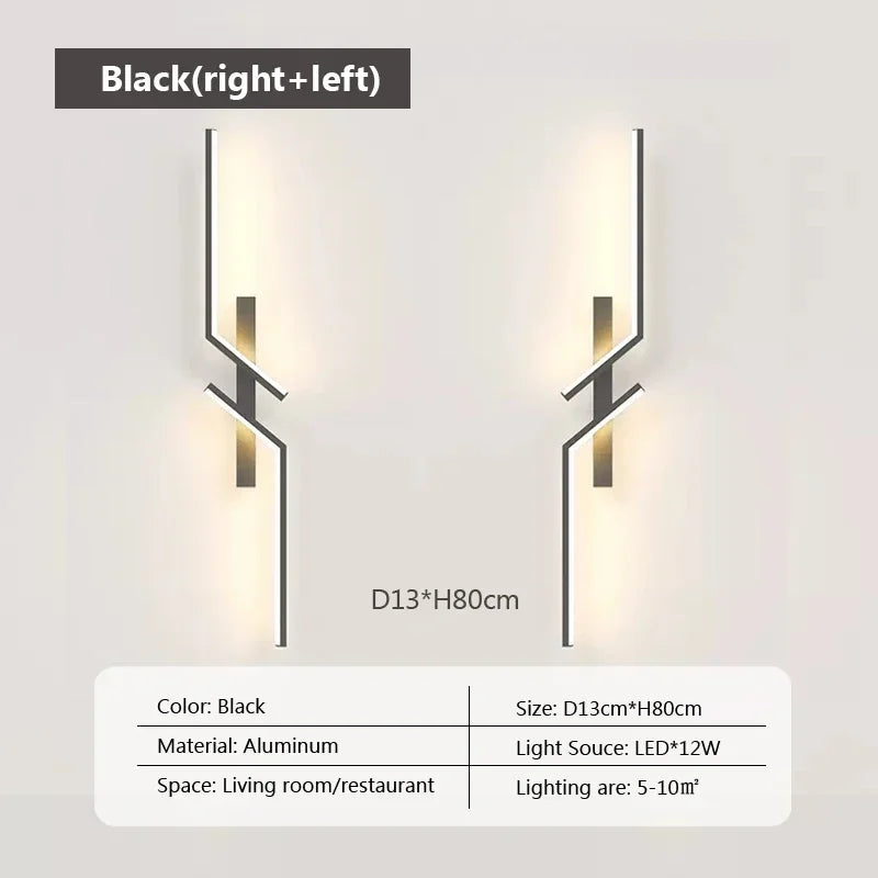 Modern LED Wall Lamp for Living Room TV Sofa Lobby Background  Bedroom Bedside Wall Lights Indoor Sconce Decor Lighting Fixture