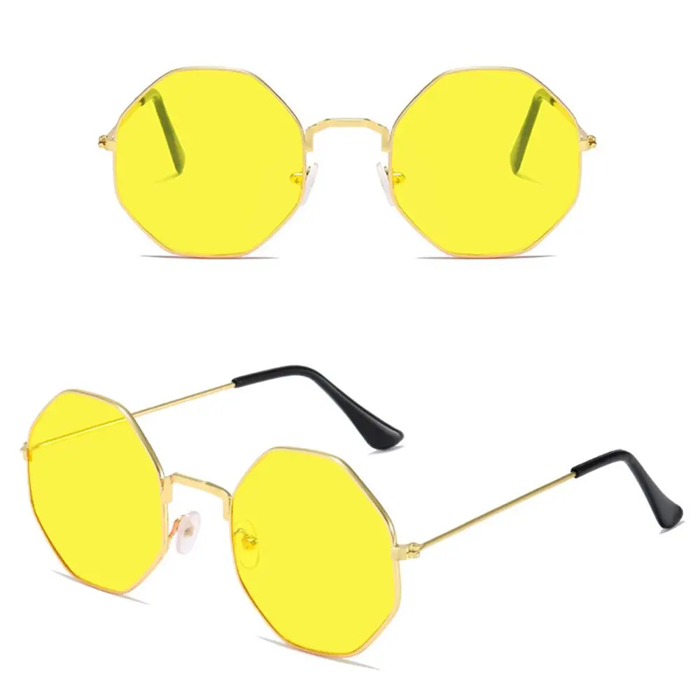 Trendy Sun Glasses UV400 Protection Sunglasses for Women Men's Shades Octagonal Polygon Retro Sunglasses