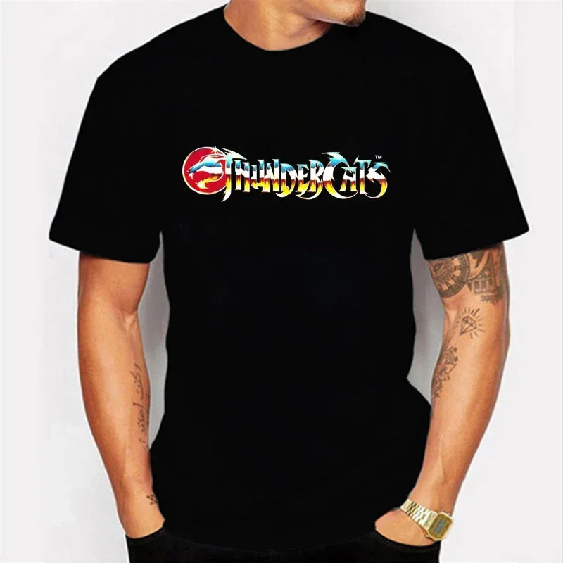 ThunderCat Luminous T-shirt Mens Fashion Casual Short Sleeve Round Neck Tops Mens Clothing Hipster Glowing ThunderCat T-shirt