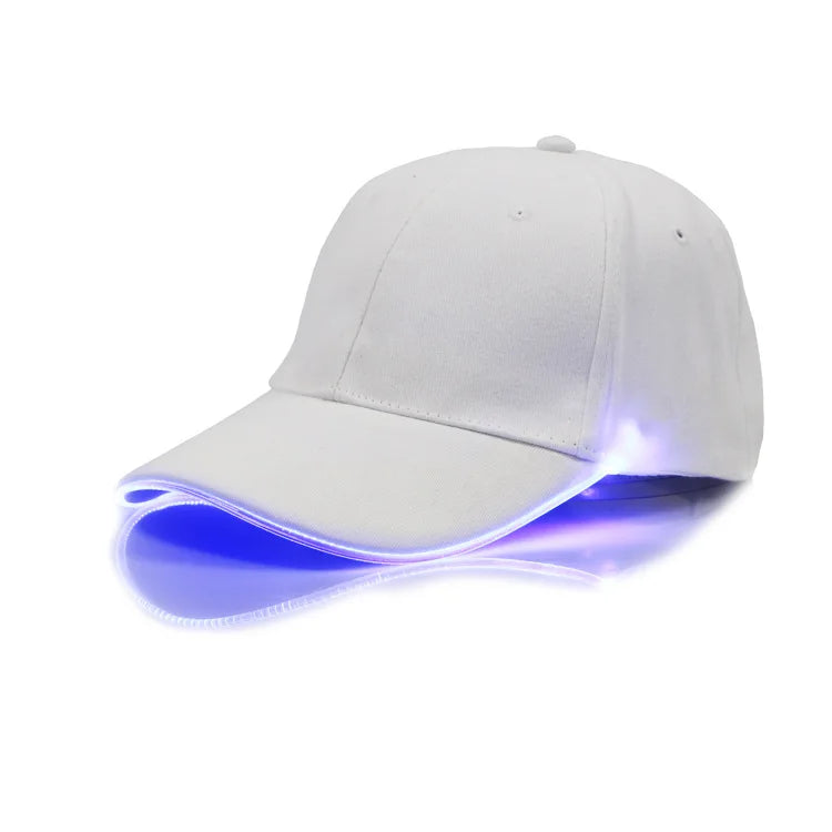 Fiber Optic Cap LED Hat with 7 Colors Luminous Glowing EDC Baseball Hats USB Charging Light Up Caps Performance Led Cap