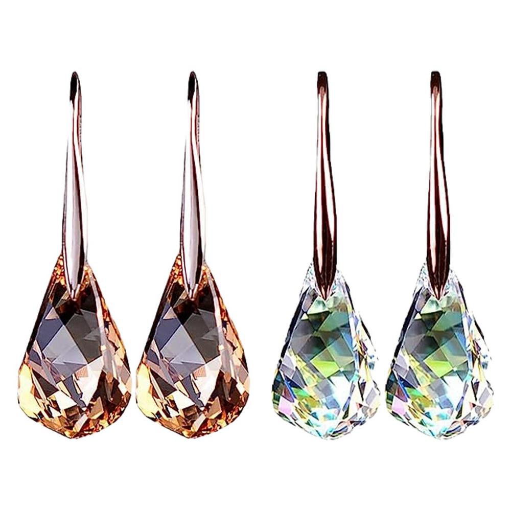 Lymphatic Slimming Magnetic Weight Loss Earrings for Women Sparkly Rhinestone Dangle Quartz Stone Lymphatic Drain Earrings