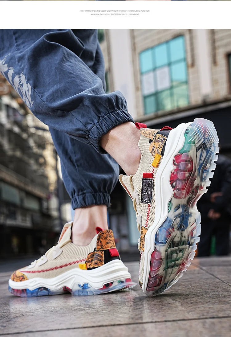 Men's Casual Sneakers Breathable Luxury Trainer Race Shoes Fashion Loafers Running Shoes for Male Comfortable Tenis