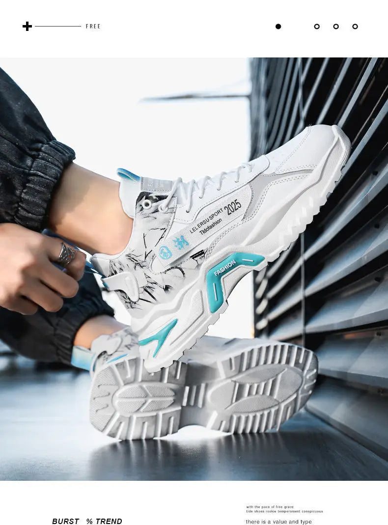 2025 Men’s Shoes Sneakers Fashion Breathable Platform Running Shoes Mesh Sport Light Unisex Male Casual Vulcanize Man Shoes