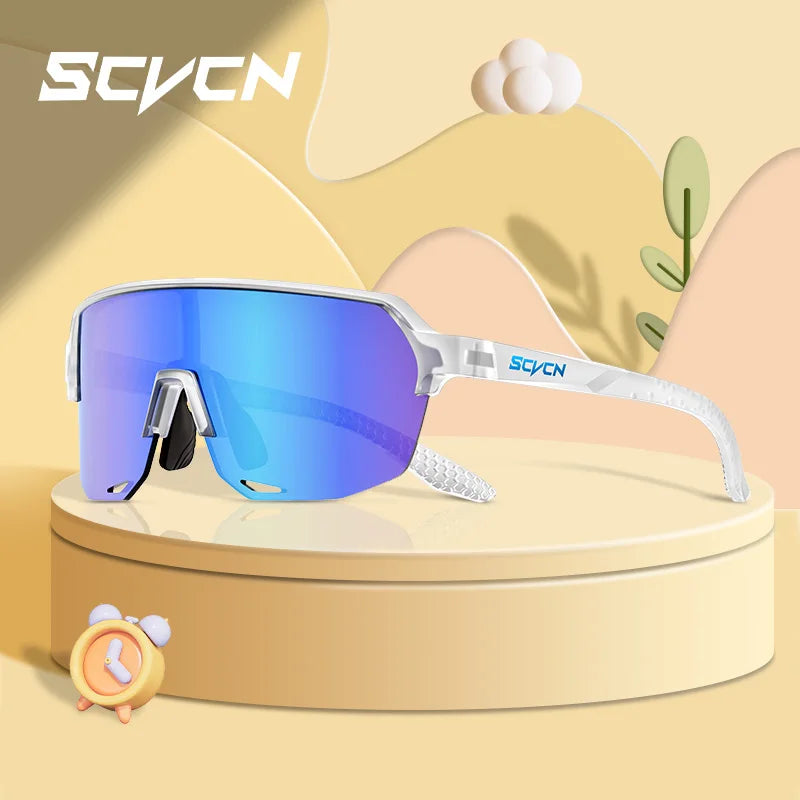 SCVCN Children Outdoor Cycling Sunglasses MTB Camping Glasses Teenager Sports Road Bike Eyewear Girls UV400 Protective Goggles