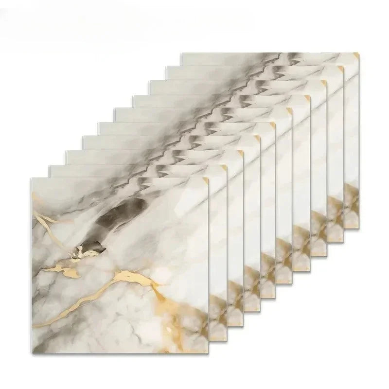 10-40PCS Imitation Marble 3D Ceramic Tile Wall Renovation Decoration Sticker Waterproof Self-adhesive Home Floor Sticker