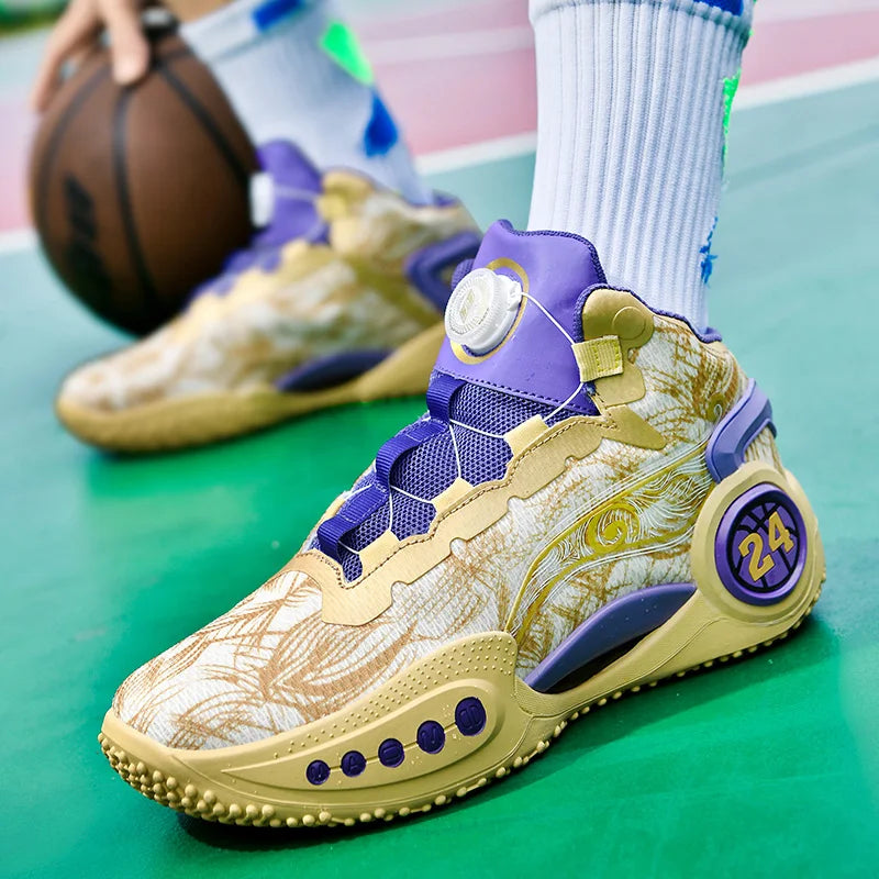 Men's Basketball Shoes Breathable Cushioning Non-Slip Wearable Sports Shoes Gym Training Athletic Basketball Sneakers for Women