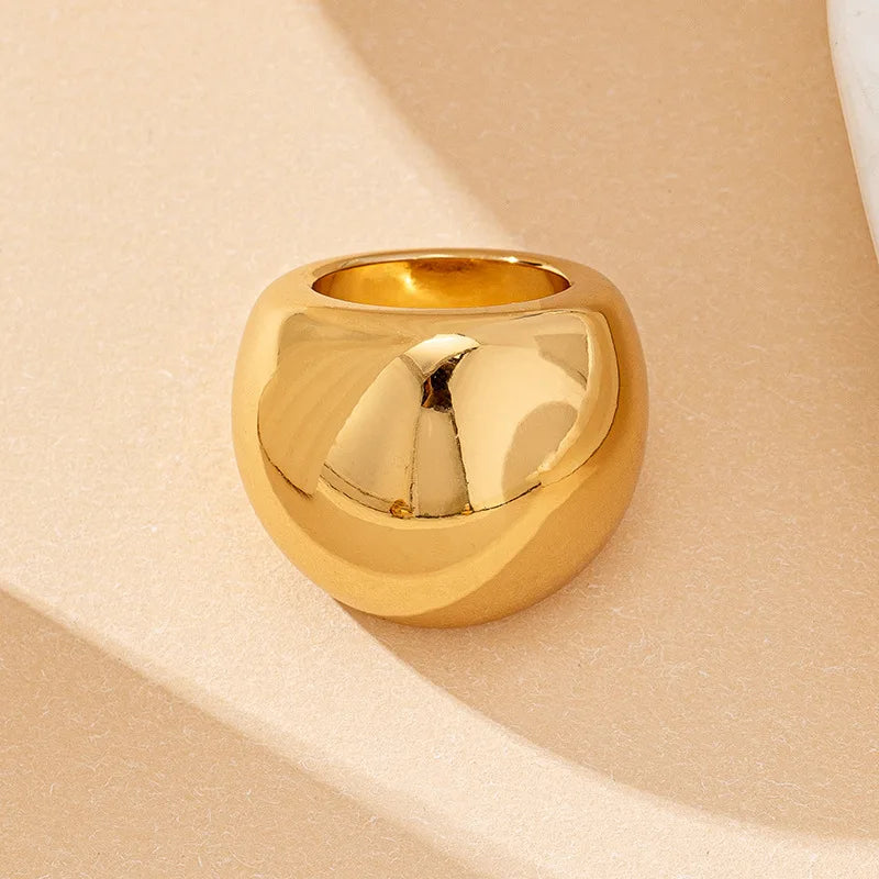 Geometric Disc Smooth Ring Retro Exaggeration Women Girls Product Fashion Jewelry Hot Sale Party Gift 2025 New Style