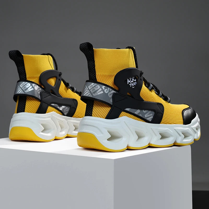 Hip-hop Sneakers Men High-tops High-street Sports Shoes Brand Designer Leisure Shoe Men Comfy Breathable Walking Shoes Male