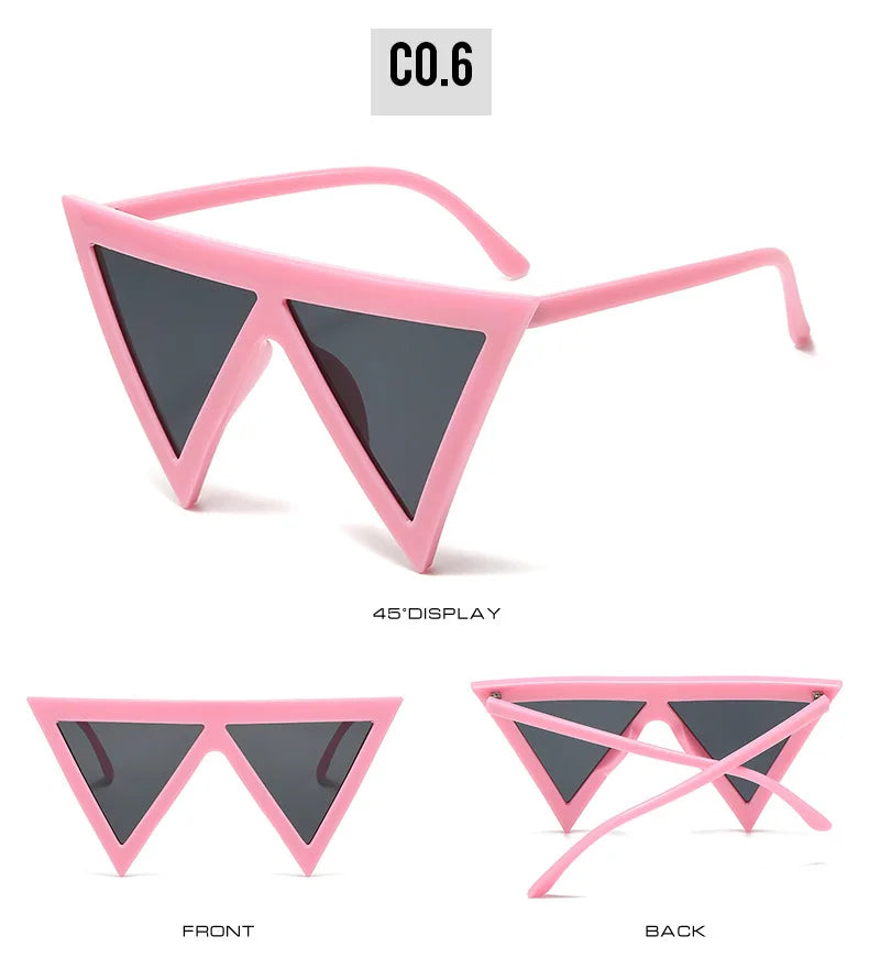 Fashion Y2k Triangle Punk Shades Sunglasses Goggle Women Men Big Frame Steampunk Sun Glasses Trend Windproof Eyewear gafas de so