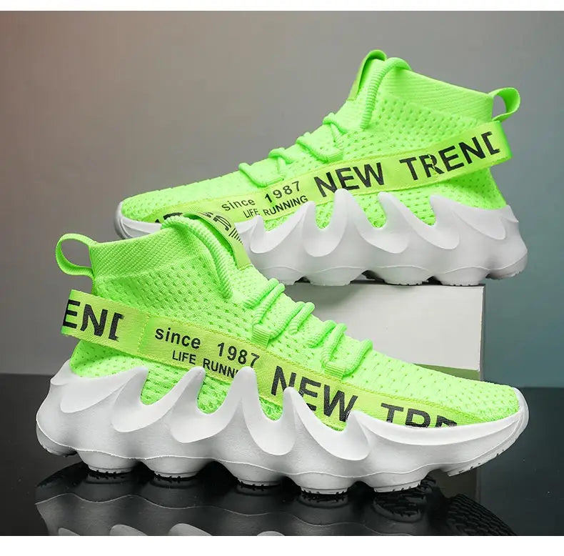 Unisex High Top Summer Casual Sneakes Chunky Breathable Men Outdoor Jogging Shoes Women Thick Sole Non-Slip Zapatillas New Color