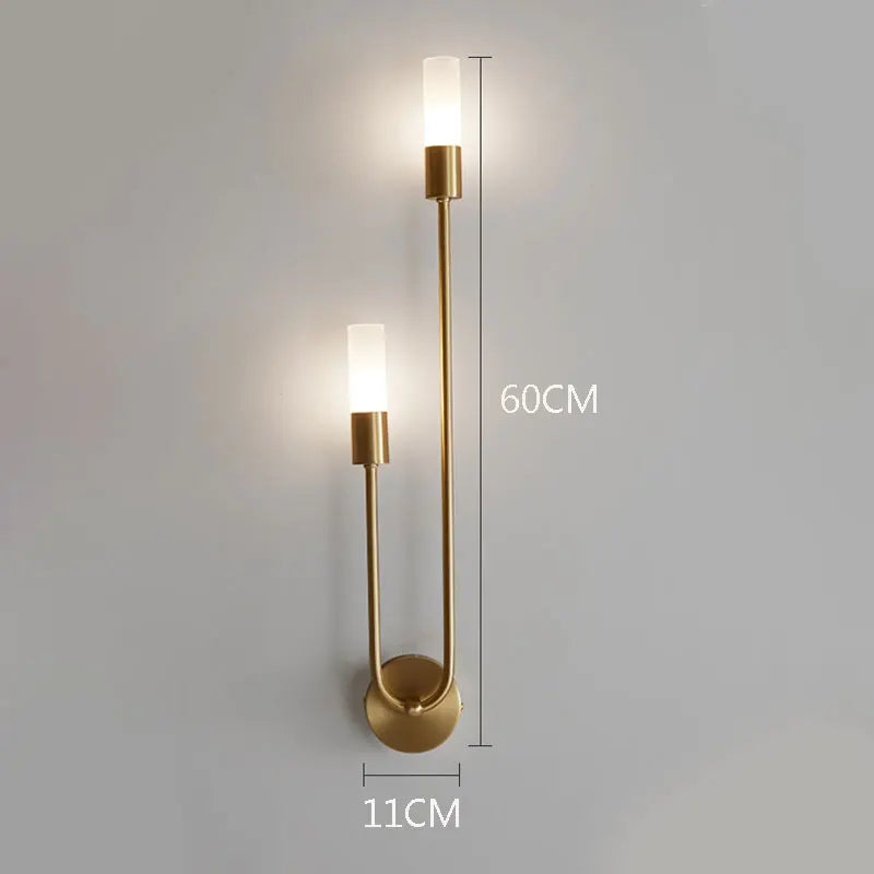 Hot Sale LED Wall Lamp Nordic Brass Wall Lamp Bedroom Bedside Reading Corridor Aisle Home Interior Decoration Lighting