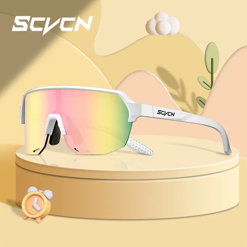 SCVCN Children Outdoor Cycling Sunglasses MTB Camping Glasses Teenager Sports Road Bike Eyewear Girls UV400 Protective Goggles