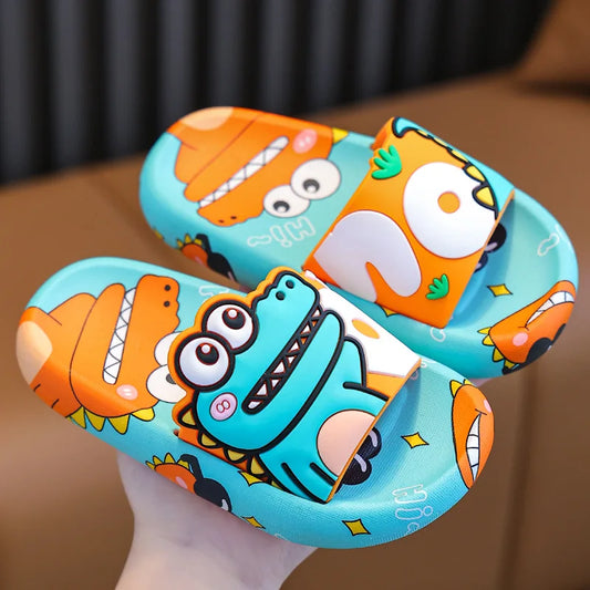 Cartoon Dinosaur Children Slippers Boy Girls Casual Shoes Flat Beach Water Shoes Indoor Soft Kids Cute Flip Flops for Boy Girl