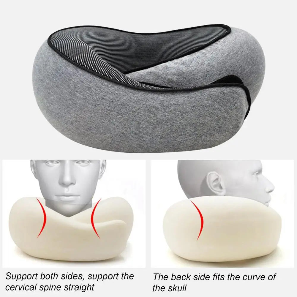 Memory Foam Neck Pillow Neck Support Pillow With Head Cushion Support Camping Neck Protect Soft Memory Foam Head Support
