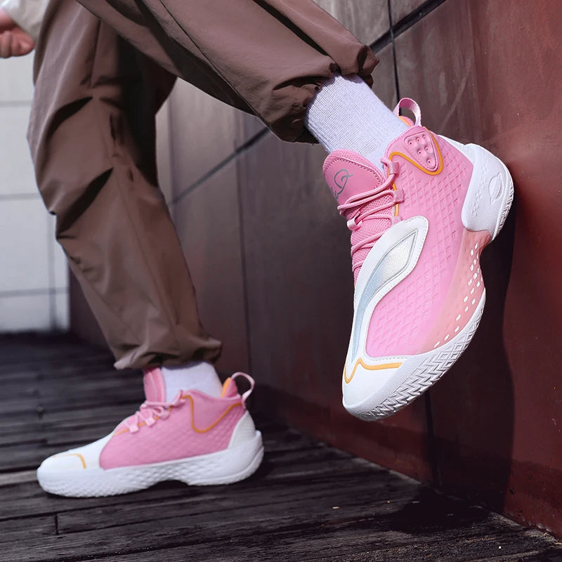 High-quality Men's Basketball Shoes Women Reflective Basketball Sneakers Men Outdoor Rubber Anti Slip Sports Training Shoes Male