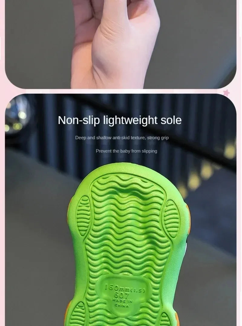 Summer Aged 2-12 Children Slippers Cute Cartoon Dinosaur Beach Sandal For Kids Boys Girls Flip Flops Non-Slip Indoor Home Shoes