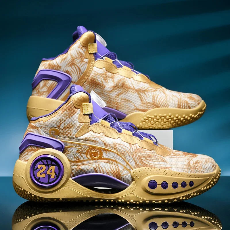 Men's Basketball Shoes Breathable Cushioning Non-Slip Wearable Sports Shoes Gym Training Athletic Basketball Sneakers for Women