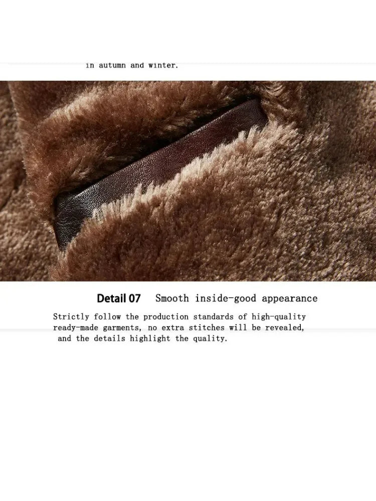 Fashion Warm Winter Mens PU Leather Jacket With Fur Collar Thicken Fleece Motorcycle Coat Casual Faux Leather Locomotive Jacket