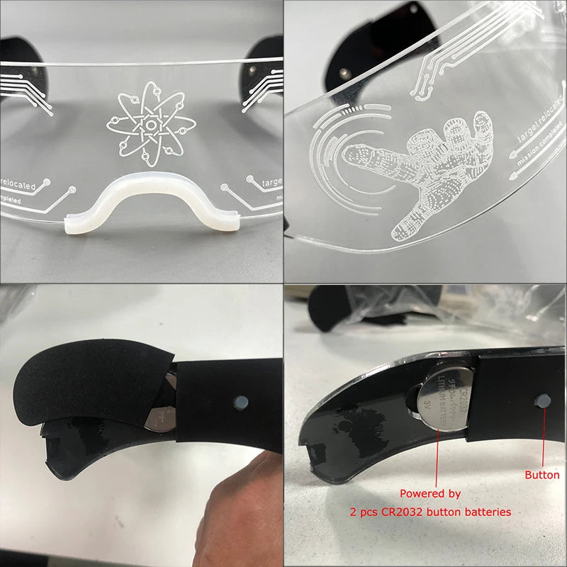 Fashion Luminous Decorative Glasses Neon Light Decoration LED Sunglasses For Nightclub DJ Dance Music Rave Costume Night