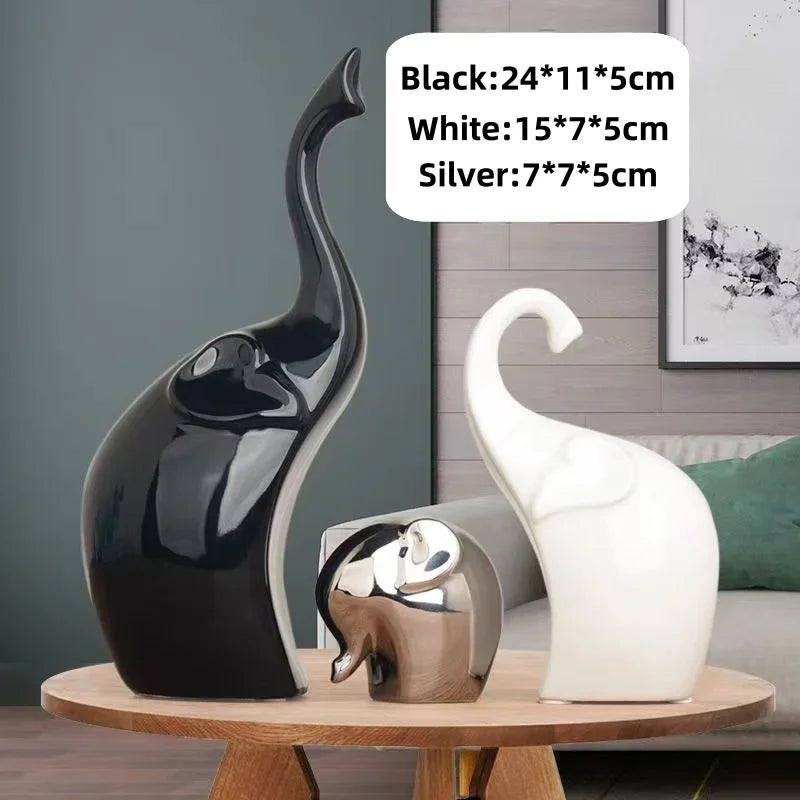 Ceramic Electroplating Ornaments Nordic Ins Cabinet Decorations Home Porcelain Deer/Swan Family Apple Shape Figurines