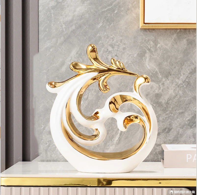 Simple Abstract Phoenix Ceramic Sculpture Home Livingroom Desktop Statue Ornaments Cabinet Table Figurines Decoration Crafts