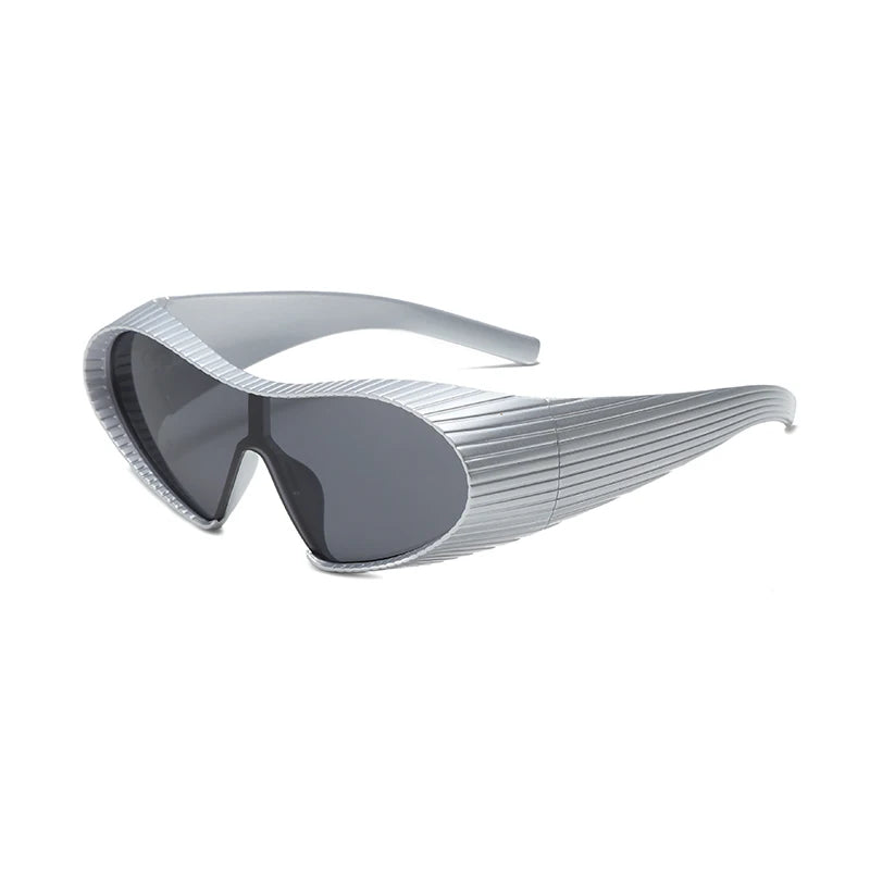 New Alien Uv Resistant Sunglasses, Punk Goggles, Futuristic Y2k Large Frame Integrated Sunglasses 7751