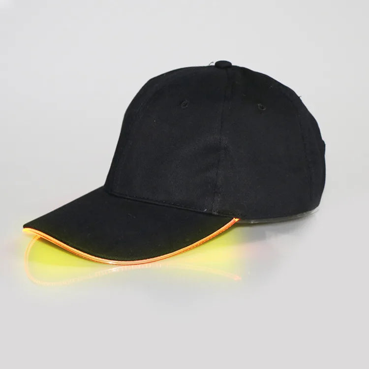 Fiber Optic Cap LED Hat with 7 Colors Luminous Glowing EDC Baseball Hats USB Charging Light Up Caps Performance Led Cap