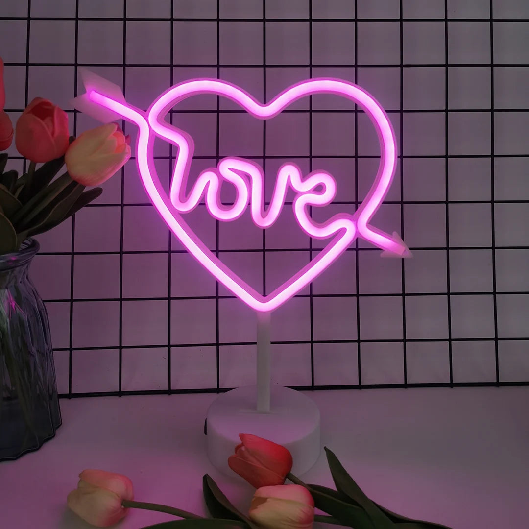 1 Piece, Countertop Decorative Lighting Neon Sign, USB or 3*Aa Battery Powered, Suitable for Holiday Party, Kitchen Home Lighting, Room Decoration Night Light (Battery Not Included)