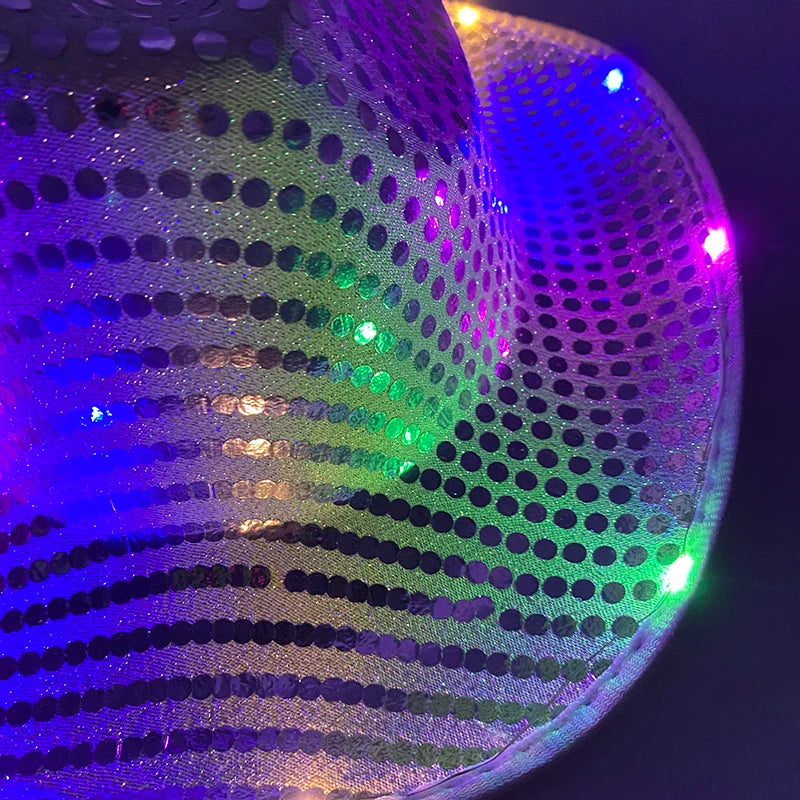 Blinky LED Light Cowboy Cowgirl Hat Flashing Cap Glowing Hat Carnival Men Women Bachelorette Party Wedding Bridal Supplies