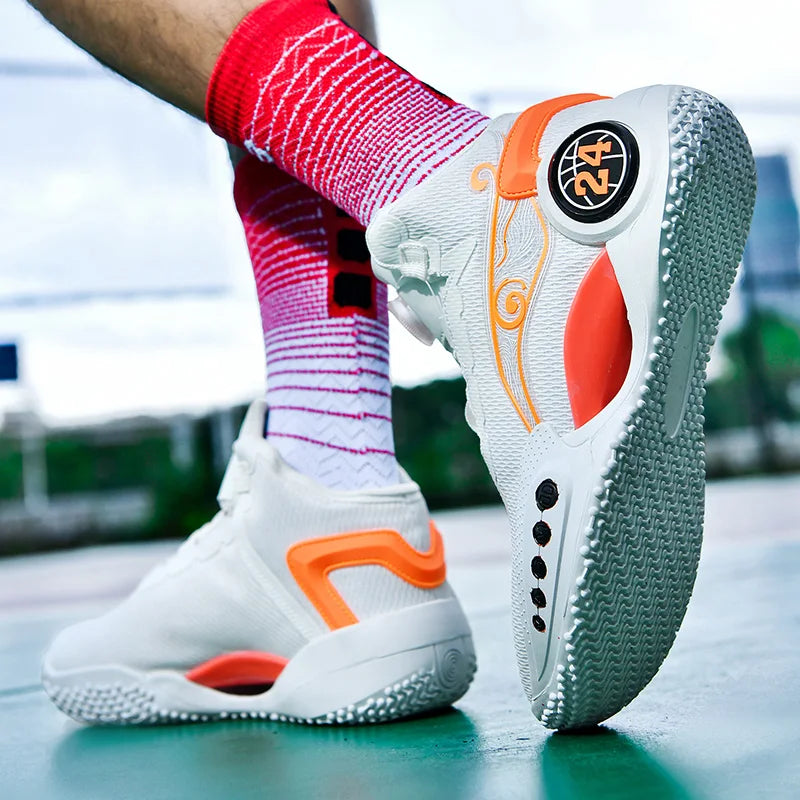Men's Basketball Shoes Breathable Cushioning Non-Slip Wearable Sports Shoes Gym Training Athletic Basketball Sneakers for Women