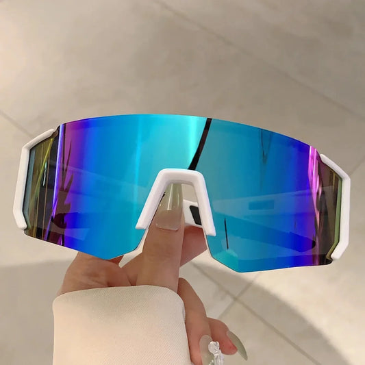 Oversized Rimless Sport Sunglasses Women 2024 New Fashion Frameless Shield Sun Glasses For Men Outdoor Bicycle Mountain Eyewear