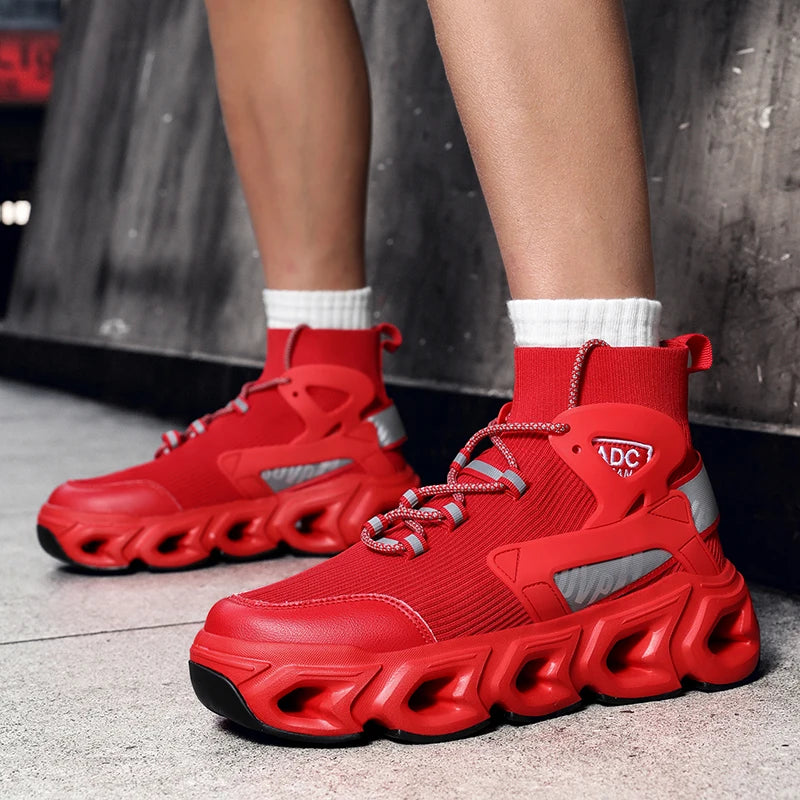 Hip-hop Sneakers Men High-tops High-street Sports Shoes Brand Designer Leisure Shoe Men Comfy Breathable Walking Shoes Male