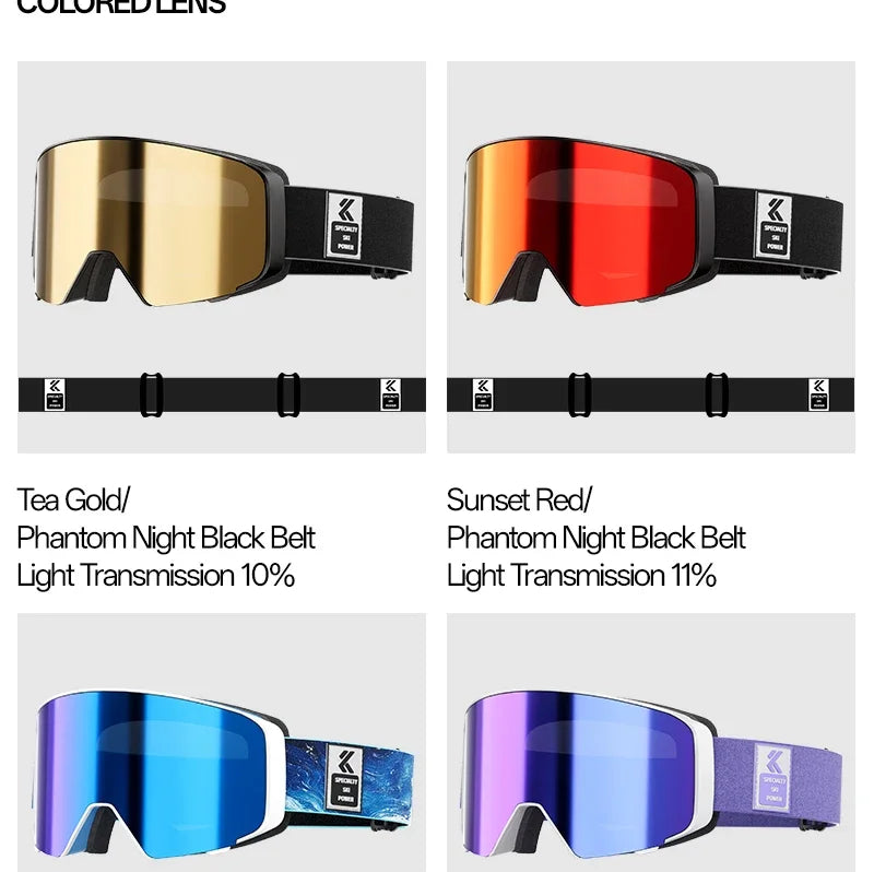 Kapvoe Men Outdoor Photochromic Snow Goggles Ski Goggles Winter Snowmobile Snowboard Anti-Fog Mask Women UV400 Sports Glasses