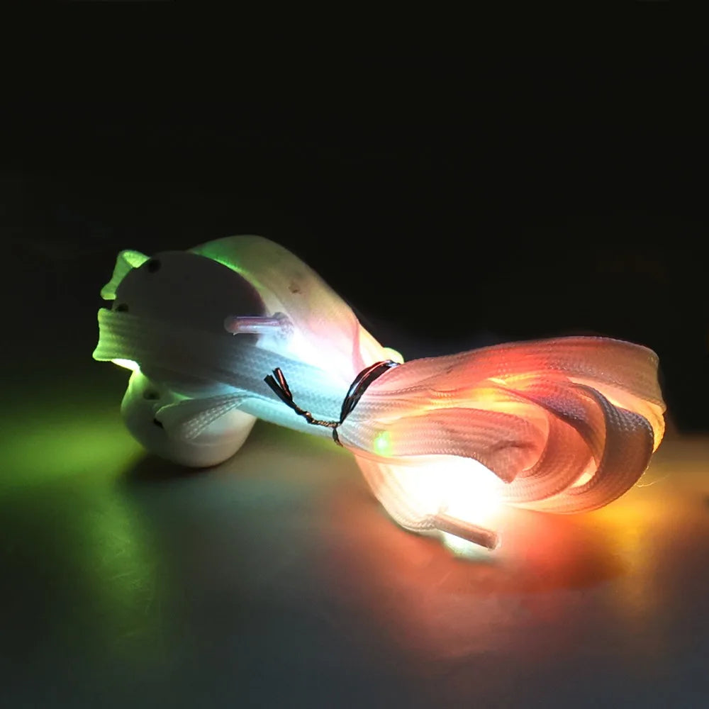 120cm LED Sport Luminous Shoelaces Glow Shoe Strings Round Flash Light Shoelaces Batteries LED Lazy Shoe Laces Party Decor