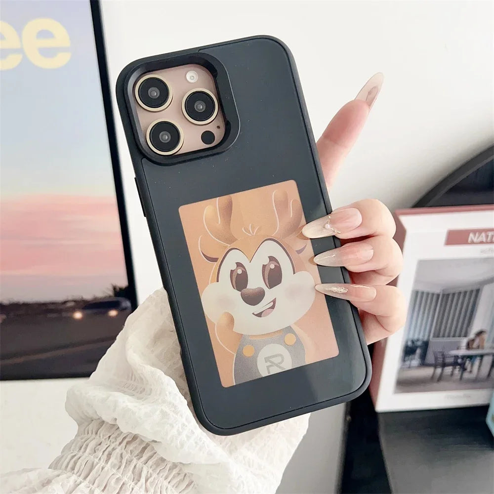 NFC Smart E-ink Screen Phone Case For IPhone 16 15 14 13 12 11 Pro Max DIY Batteryless NFC Phone Case